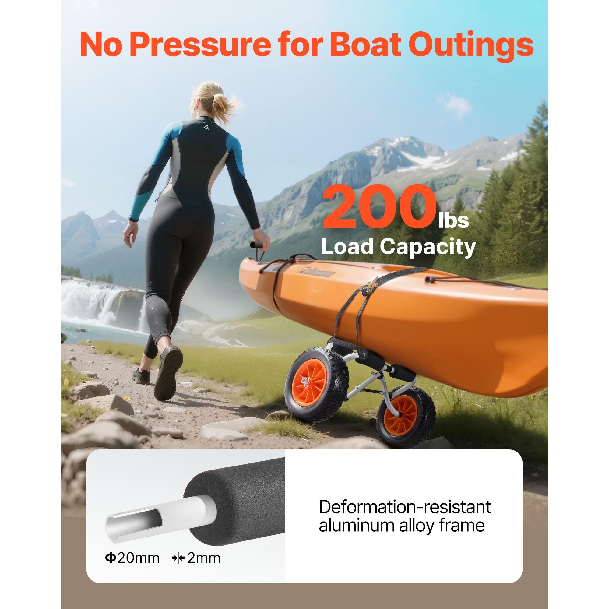 SucceBuy 200 lbs Kayak Cart Fo - Fishing Kayak Cart ulasan dan harga